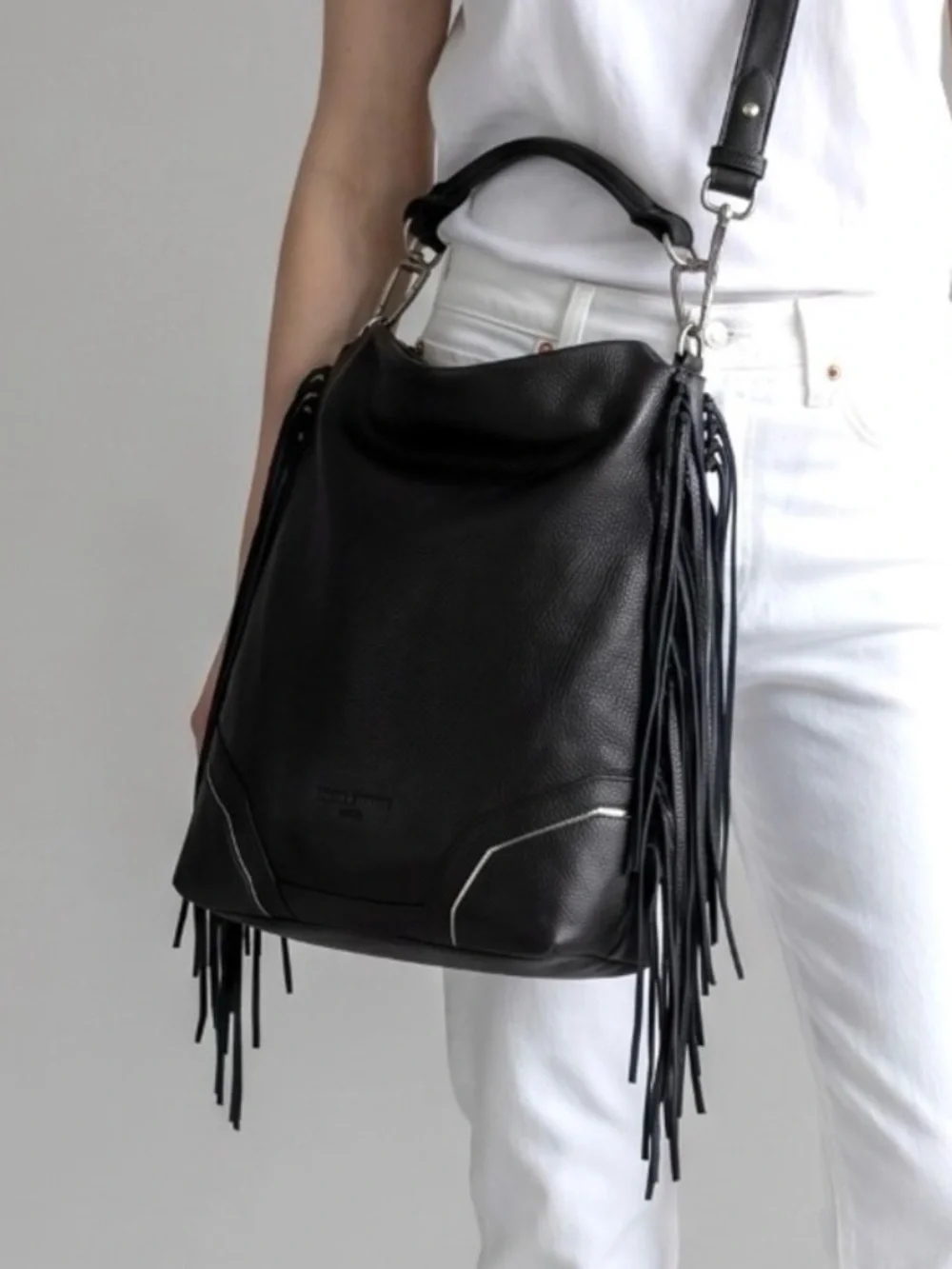 Liebeskind Berlin Fringe Leather Hobo Bag